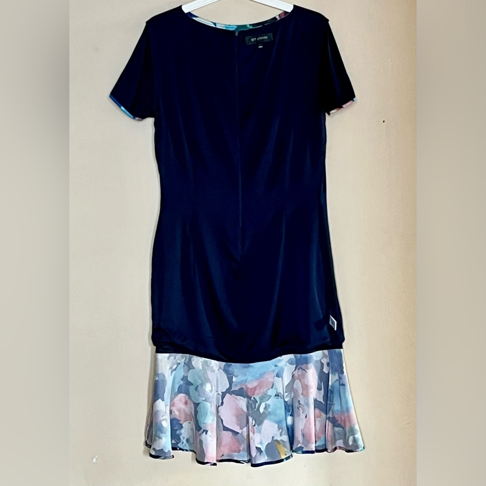 ST JOHN Floral Print Silk Dress - Picture 9 of 11